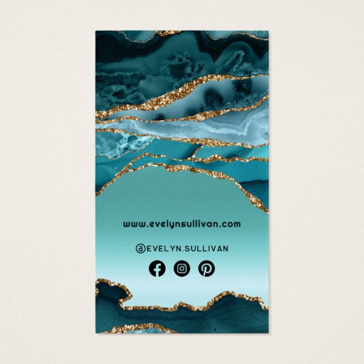 Blauwgroen naald voor folie visitekaartje (Achterkant)