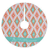 Blauwgroen naam van het wintergeometrische patroon kerstboom rok (Voorkant)