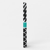 Blauwgroen naam zwarte balk / Chevron Pattern Case-Mate iPhone Case (Achterkant/links)