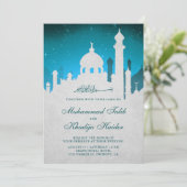 Blauwgroen Nacht Sky Arabisch Islamitisch Moslim B Kaart (Staand voorkant)