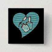 Blauwgroen nagellak vierkante button 5,1 cm (Voorkant)