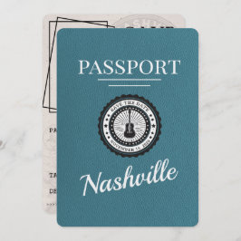 Blauwgroen Nashville Passport Bewaar de datum Save The Date