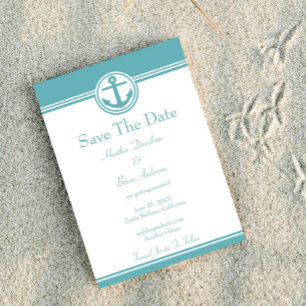 Blauwgroen Nautical Anchor Save the Date