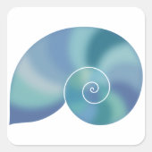 Blauwgroen Nautilus Shell Gradient Sticker (Voorkant)