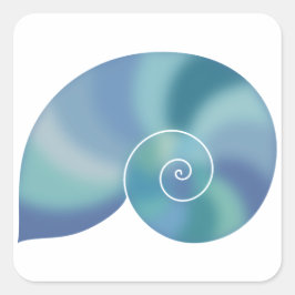 Blauwgroen Nautilus Shell Gradient Sticker
