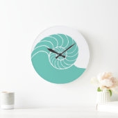 Blauwgroen Nautilus Zee Shell Grote Klok (Huis)