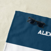 Blauwgroen nautische naam Beach House Strandlaken (In situ)