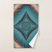 Blauwgroen Navajo Peach Sunburst Bad Handdoek (Handdoek)