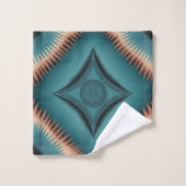 Blauwgroen Navajo Peach Sunburst Bad Handdoek (Wasdoekje)