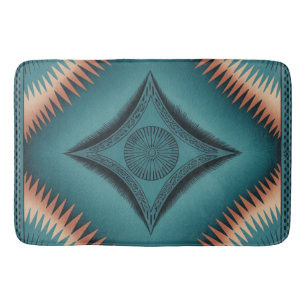 Blauwgroen Navajo Peach Sunburst Badmat