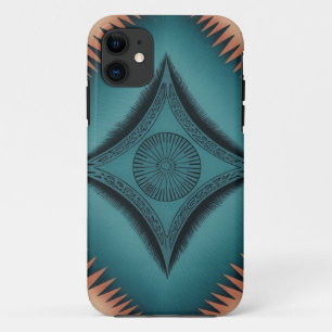 Blauwgroen Navajo Peach Sunburst Case-Mate iPhone Case