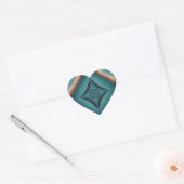 Blauwgroen Navajo Peach Sunburst Huis & Leven Hart Sticker (Envelop)