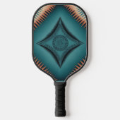 Blauwgroen Navajo Peach Sunburst Pickleball Paddle (Voorkant)