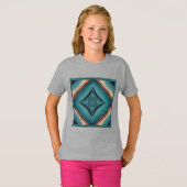Blauwgroen Navajo Peach Sunburst T-shirt (Voorkant volledig)