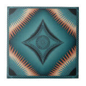 Blauwgroen Navajo Peach Sunburst Tegeltje (Voorkant)