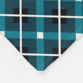 Blauwgroen & Navy geometrisch rasterpatroon Fleece Deken (Hoek)