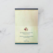 Blauwgroen, Navy, Groen, Gouden Vette Bloemen Brui Bedankkaart (Binnen)