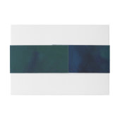 Blauwgroen, Navy, Groen, Gouden Vette Bloemen Brui Uitnodigingen Wikkel (Achterkant Voorbeeld)