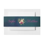 Blauwgroen, Navy, Groen, Gouden Vette Bloemen Brui Uitnodigingen Wikkel (Voorkant Voorbeeld)