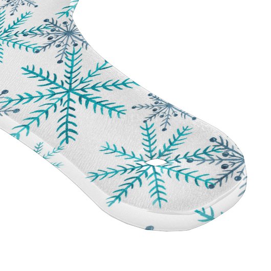 Blauwgroen Navy Snowflake Patroon Gepersonaliseerd Snijplank (Hoek)