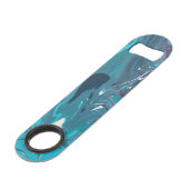 Blauwgroen Navy Witte Roestvrijstalen Flesopener Speed Flessenopener (Voorkant Gekanteld)