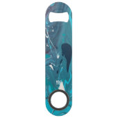 Blauwgroen Navy Witte Roestvrijstalen Flesopener Speed Flessenopener (Achterkant)