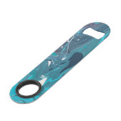 Blauwgroen Navy Witte Roestvrijstalen Flesopener Speed Flessenopener (Achterkant Gekanteld)