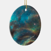 Blauwgroen Nebula Round Ornament #1 (Rechts)