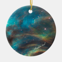 Blauwgroen Nebula Round Ornament #1