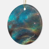 Blauwgroen Nebula Round Ornament #1 (Links)