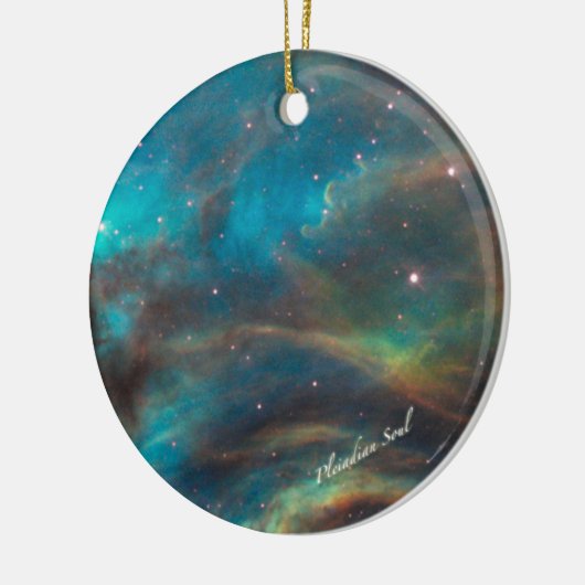 Blauwgroen Nebula Round Ornament #1 (Links)
