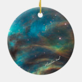 Blauwgroen Nebula Round Ornament #1 (Achterkant)