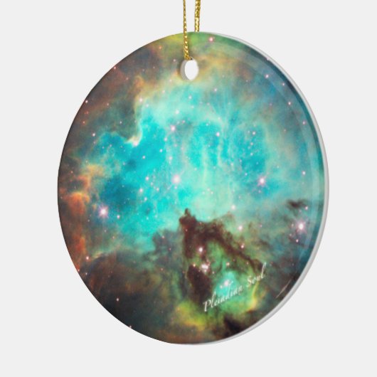 Blauwgroen Nebula Round Ornament #2 (Links)