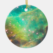 Blauwgroen Nebula Round Ornament #3 (Voorkant)