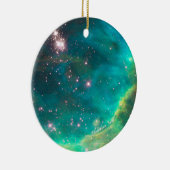 Blauwgroen Nebula Round Ornament #4 (Rechts)