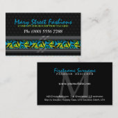 Blauwgroen+ Neon Graffiti Street op zwarte Visitek Visitekaartje (Voorkant / Achterkant)