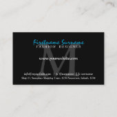 Blauwgroen+ Neon Graffiti Street op zwarte Visitek Visitekaartje (Achterkant)