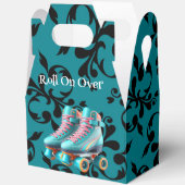 Blauwgroen Neon Rollerskate verjaardagsfeestje Bedankdoosjes (Open)