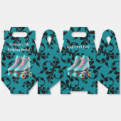 Blauwgroen Neon Rollerskate verjaardagsfeestje Bedankdoosjes (Ongevouwen)