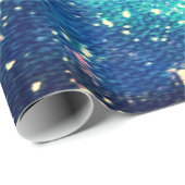 Blauwgroen nevel en sterren cadeaupapier (Rol Hoek)