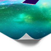 Blauwgroen nevel met Poster voor dwars-Spacescape (Hoek)