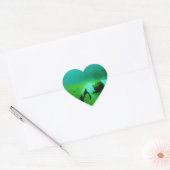 Blauwgroen nevel Reto gekleurde verf pony Paard Hart Sticker (Envelop)
