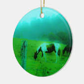 Blauwgroen nevel Reto gekleurde verf pony Paard Keramisch Ornament (Links)