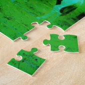 Blauwgroen nevel Reto gekleurde verf pony Paard Legpuzzel (Zijkant)