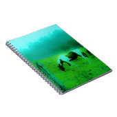 Blauwgroen nevel Reto gekleurde verf pony Paard Notitieboek (Rechterzijde)