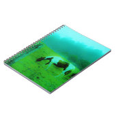 Blauwgroen nevel Reto gekleurde verf pony Paard Notitieboek (Linkerzijde)