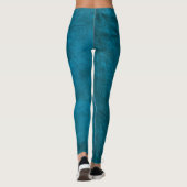 Blauwgroen Noodlederen Leggings (Achterkant)