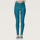 Blauwgroen Noodlederen Leggings (Voorkant)