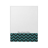 Blauwgroen Notitieblok Glitter Chevron (Linkerzijde)