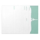 Blauwgroen Notitieblok voor het bakboord (Voorkant)